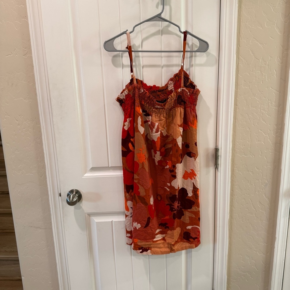 Sanctuary Orange & Rust Floral Summer Dress babydoll XL NWT - Picture 2 of 11